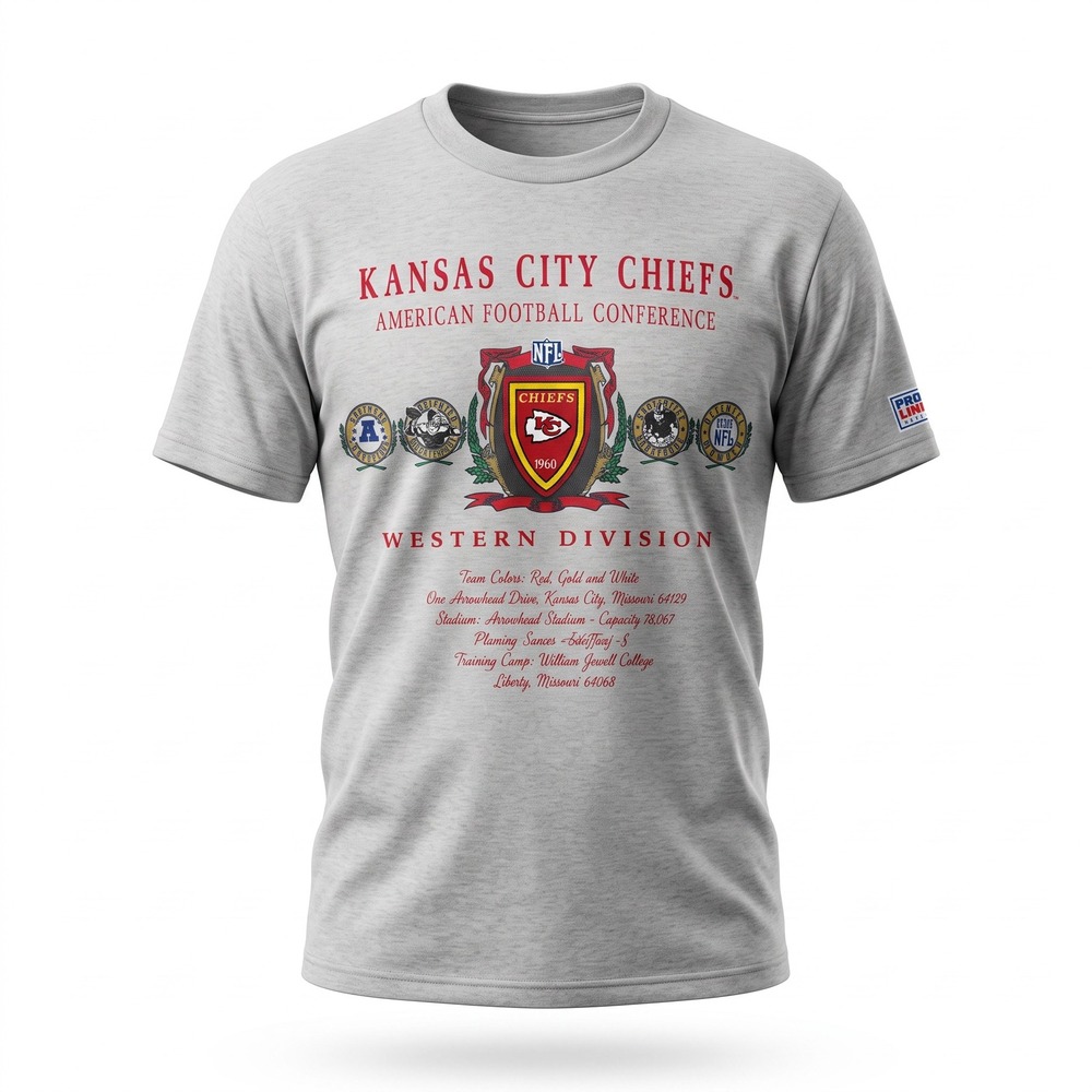 Nutmeg Mills Kansas City Chiefs T-Shirt Mens XL Grey Excellent Vintage 90s NFL